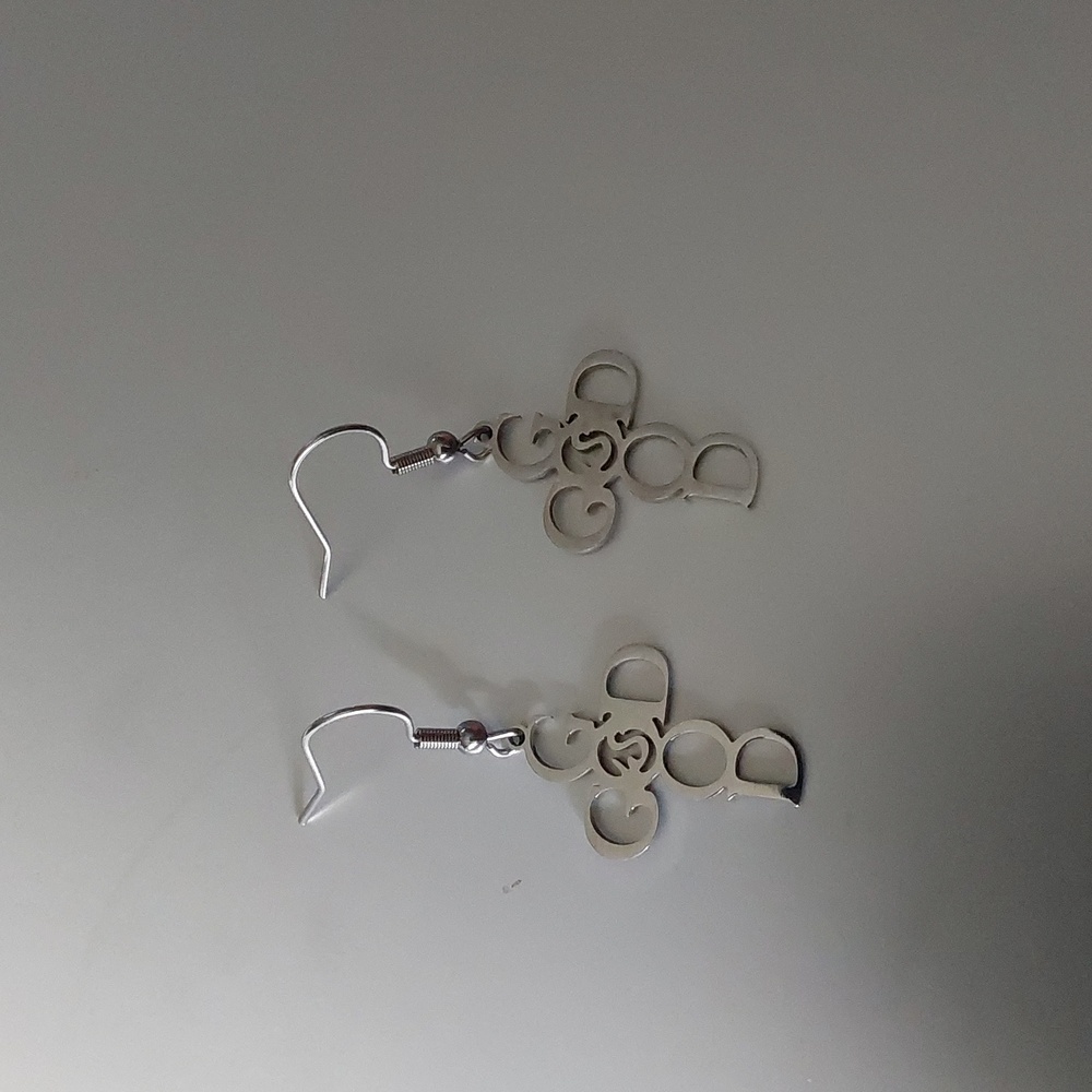 GOD IS good, Stainless steel Cross  EARRINGS
